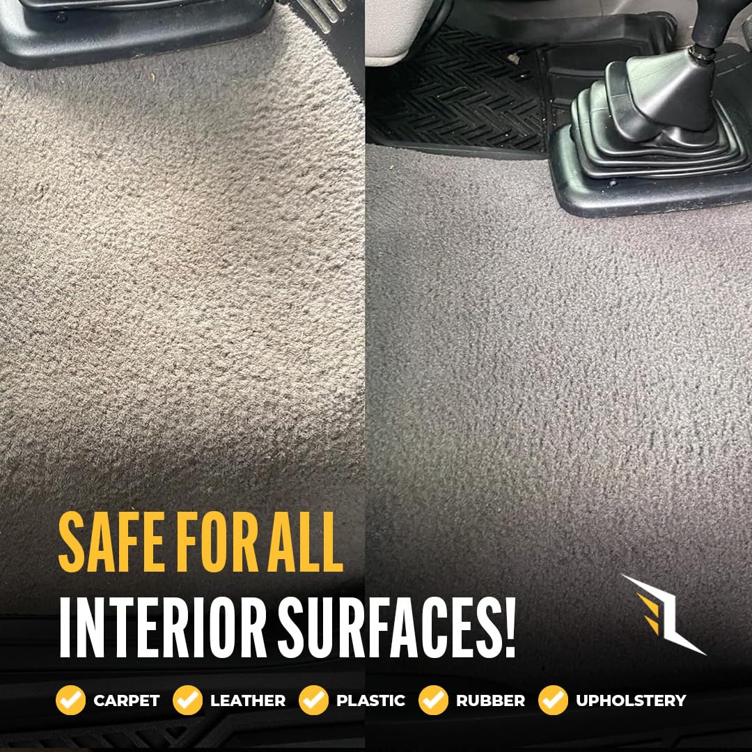 Legendary Car Care interior cleaner leather cleaning, safe on leather seats during detailing.