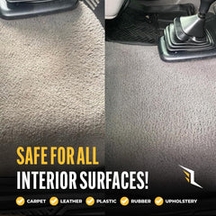 Legendary Car Care interior cleaner leather cleaning, safe on leather seats during detailing.