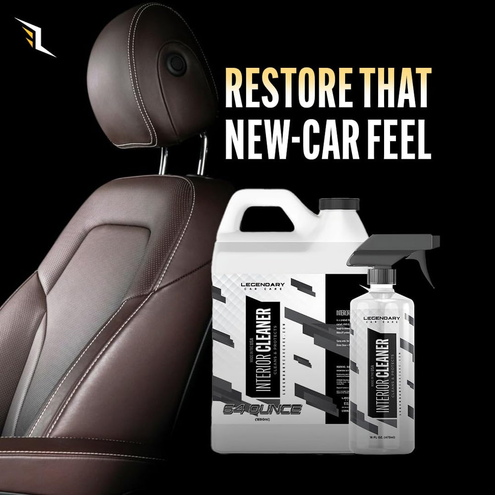 Legendary Car Care interior cleaner no residue, dries clean with a natural finish.