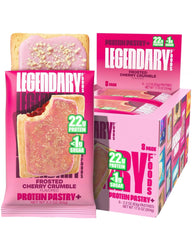 Legendary Foods Cherry Crumble pastry pack—high-protein, low-carb keto snack on the go
