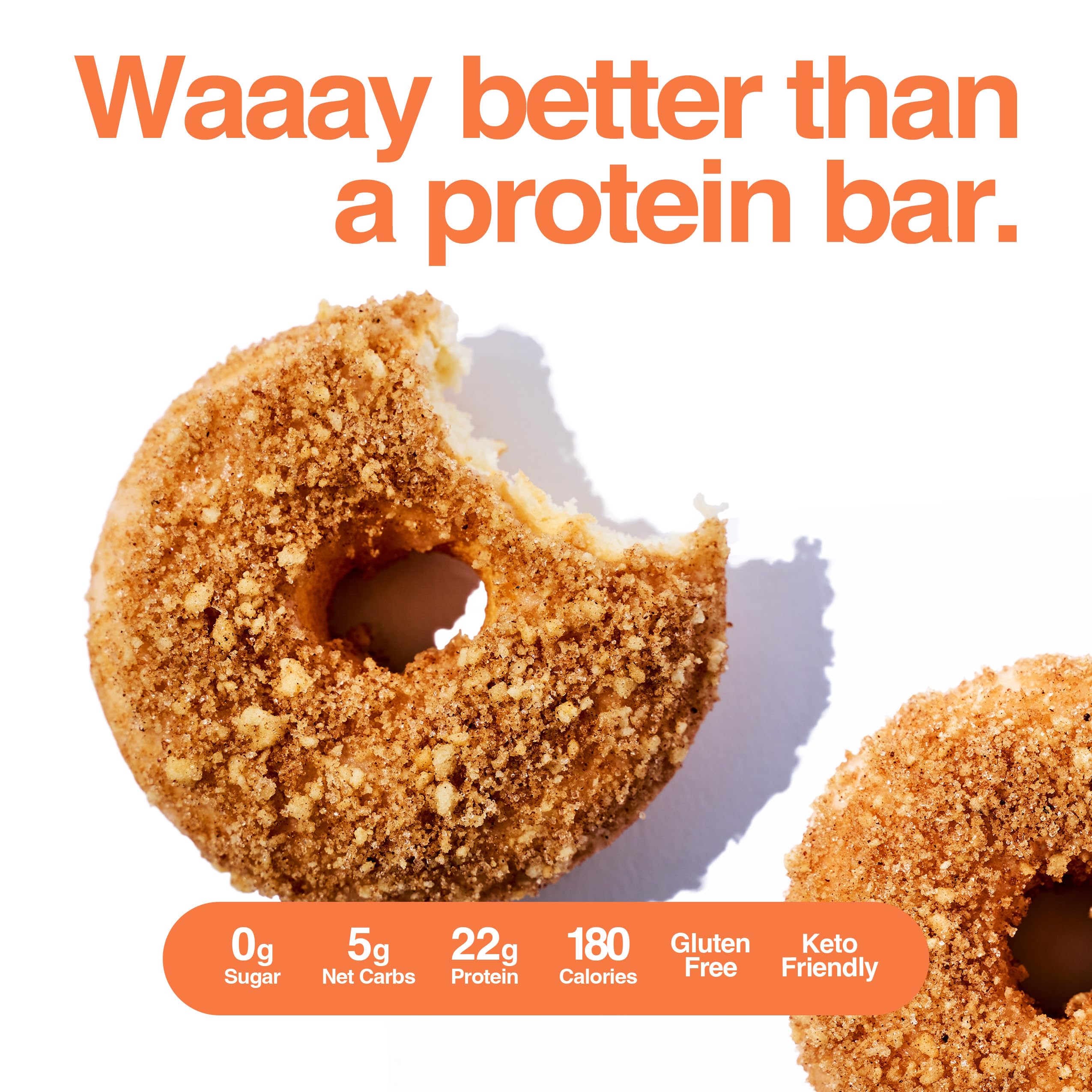 Legendary Foods Protein Donuts gluten-free ingredients panel highlights gluten-free, low-carb appeal.