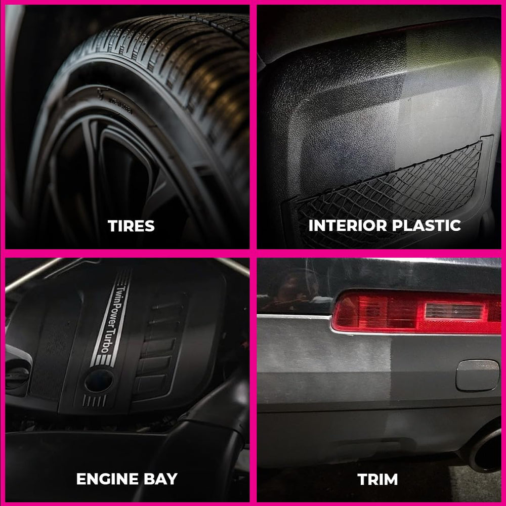 Legendary Gloss Dressing exterior finish for streak-free plastic and rubber detailing