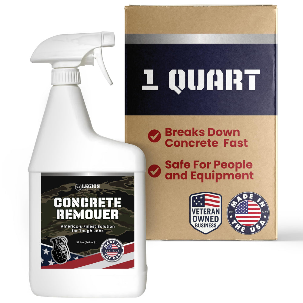 Legion Chemicals Heavy Concrete Remover spray bottle, fast cleanup.