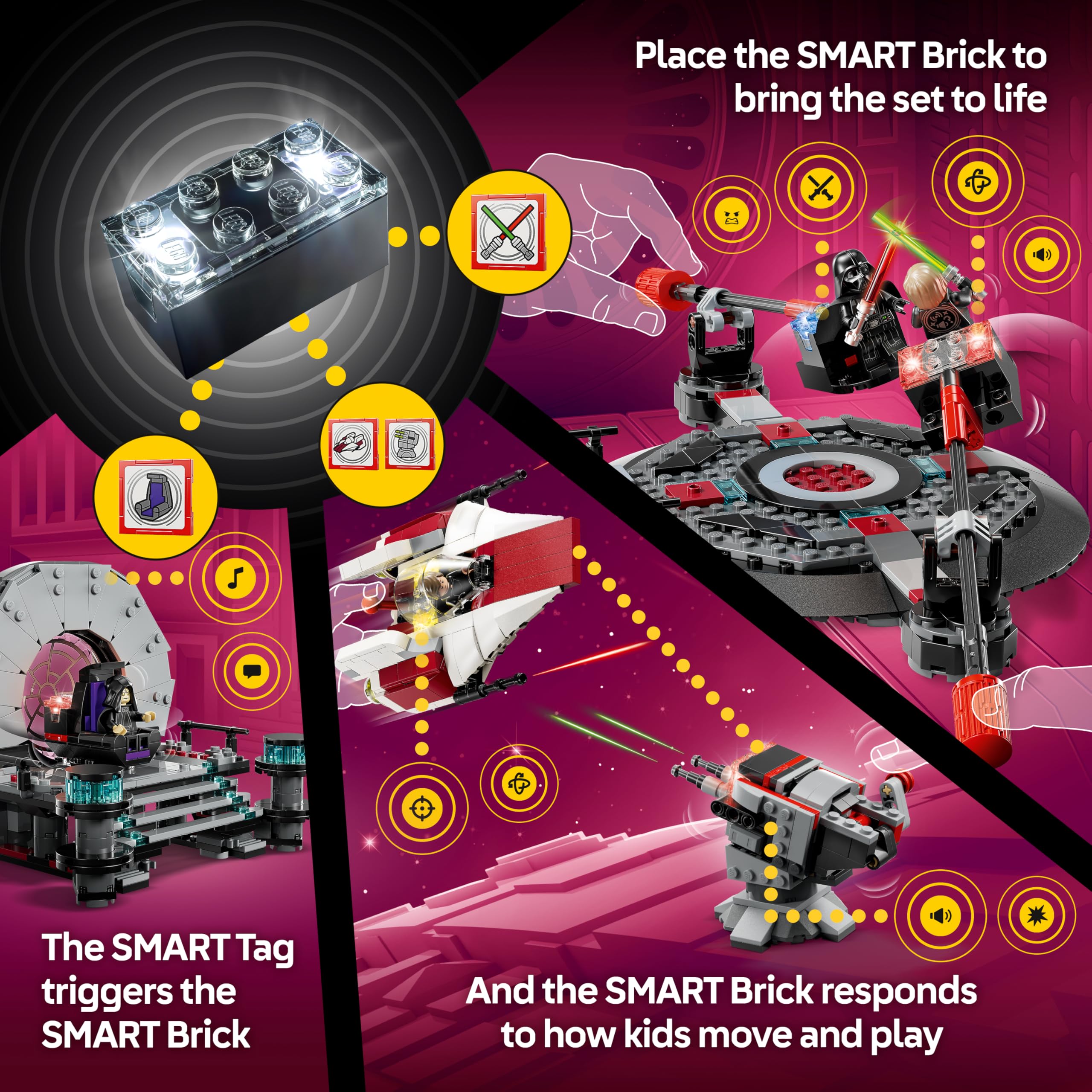 LEGO Star Wars SMART Play Imperial March scene on Palpatine's throne