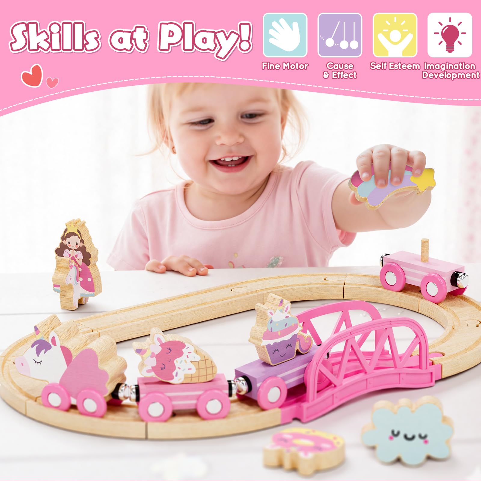 Lehoo Castle magnetic unicorn pieces click together for easy setup.