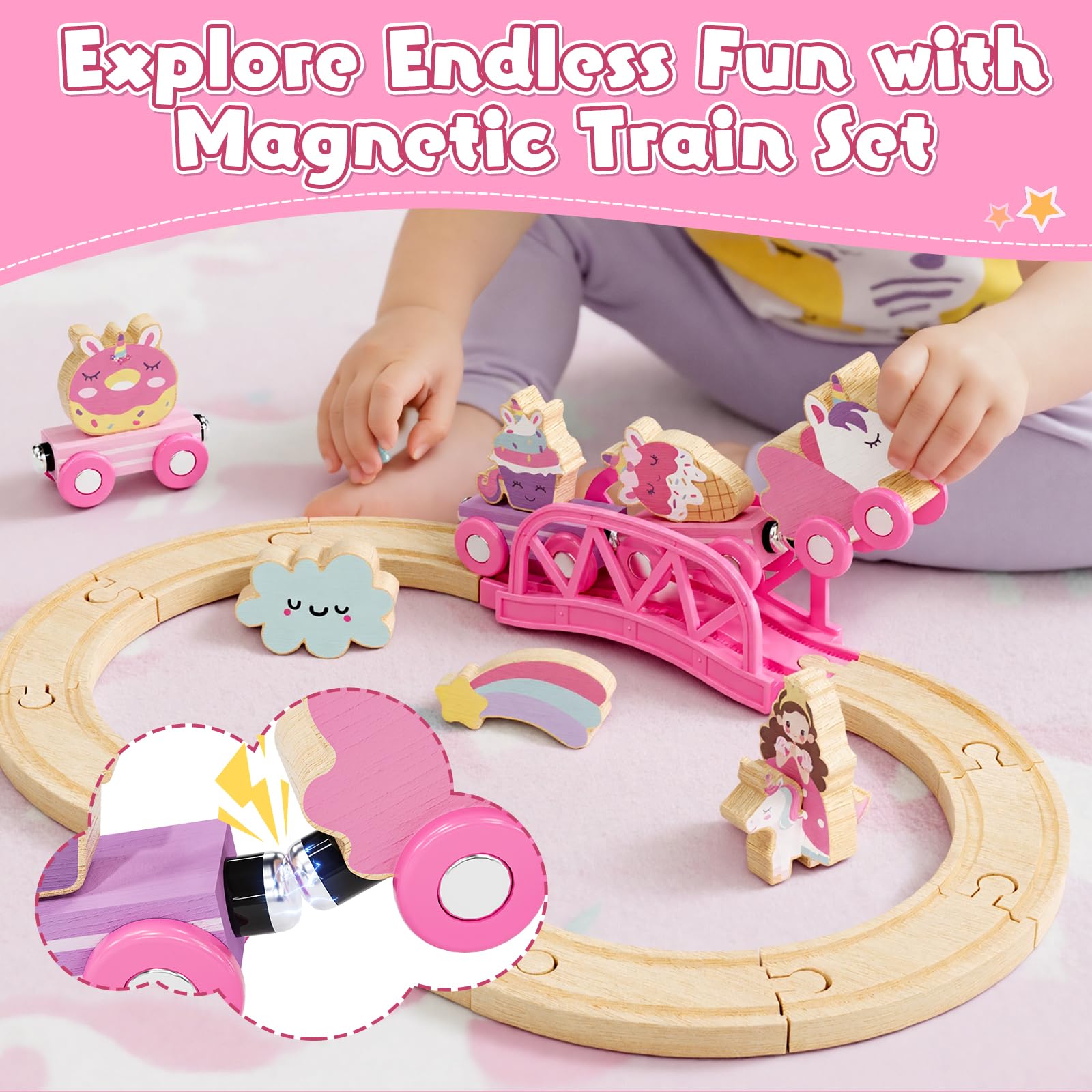 Lehoo Castle train track with storage bag keeps playtime organized and portable.