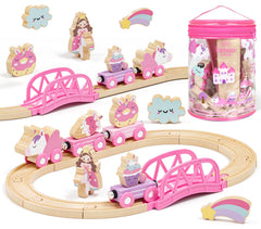 Lehoo Castle Unicorn Train in pink sparks imaginative play and storytelling.