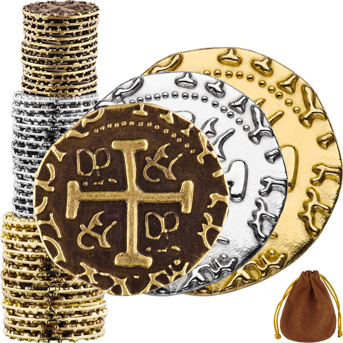 Leib Games gold pirate coins 30mm for authentic treasure props and gameplay