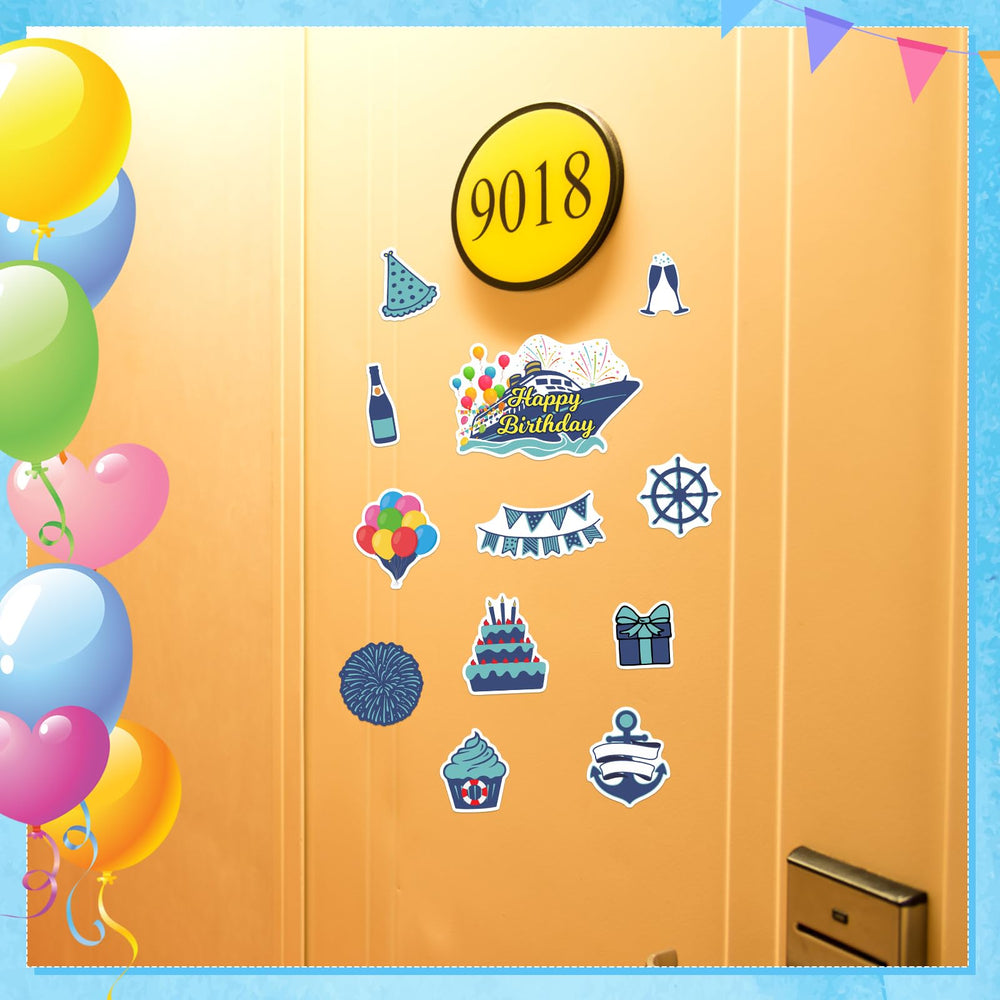 LEIFIDE cruise ship door decorations blue theme magnet set adds festive flair.