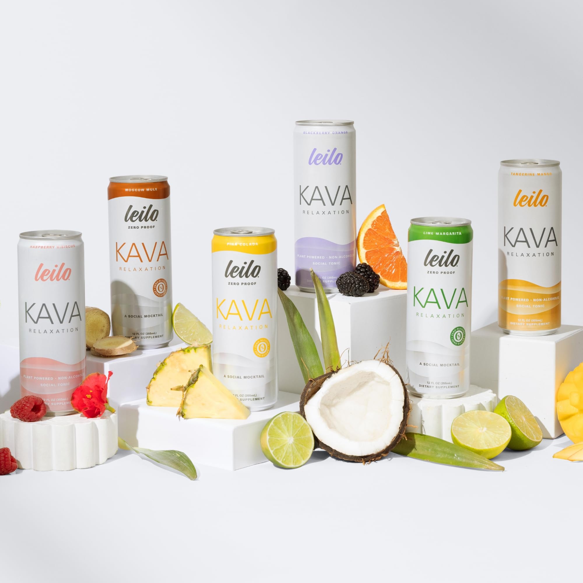 LEILO kava sparkling mocktail can shows sugar-free option for light daily sipping.