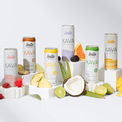 LEILO kava sparkling mocktail can shows sugar-free option for light daily sipping.