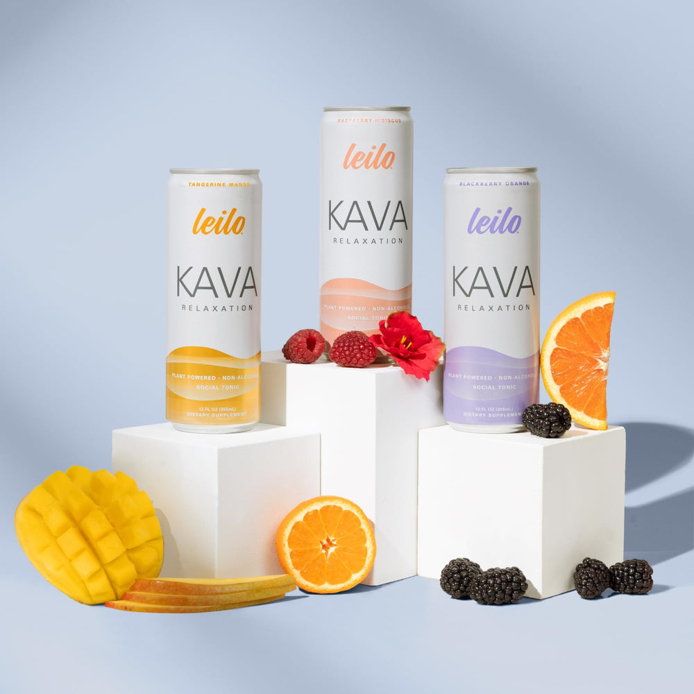Leilo Kava Tangerine Mango can offering citrus brightness for after-work unwind
