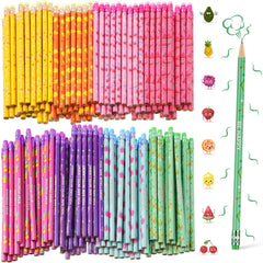 Leinuosen fruity-pattern pencils with vibrant designs for classroom fun and creativity