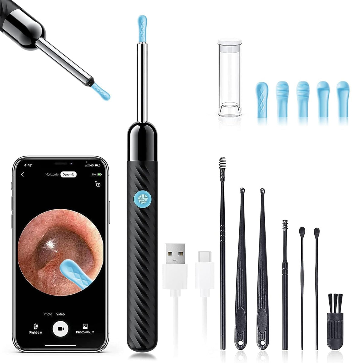 LEIPUT ear wax removal camera with 1080p view for precise cleaning