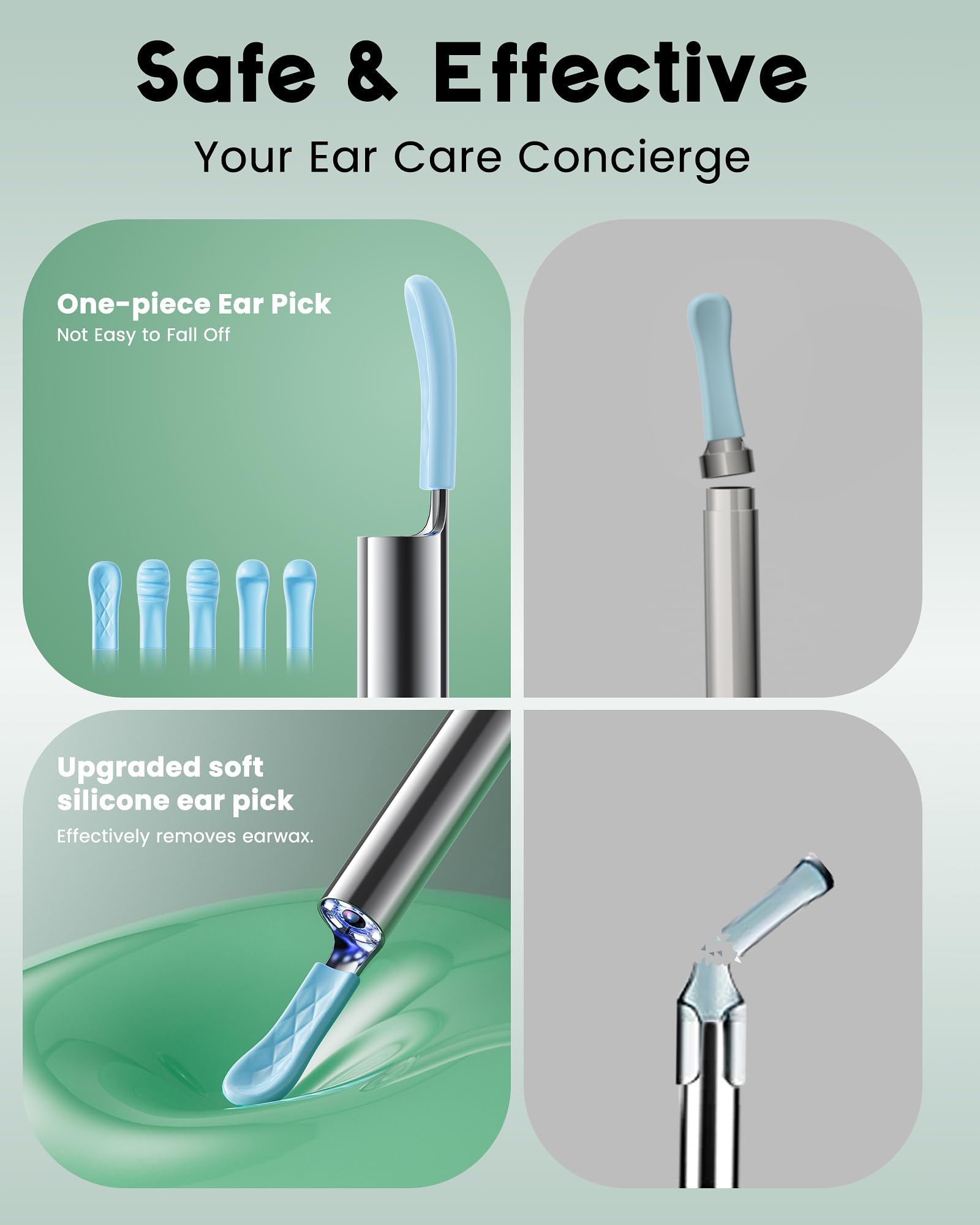 LEIPUT earwax camera connects to the app for easy photo storage.