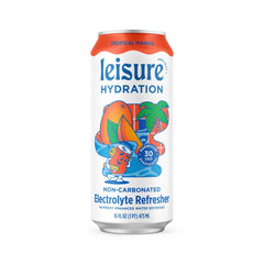 Leisure Hydration Tropical Mango 12-pack side view ready for on-the-go refreshment