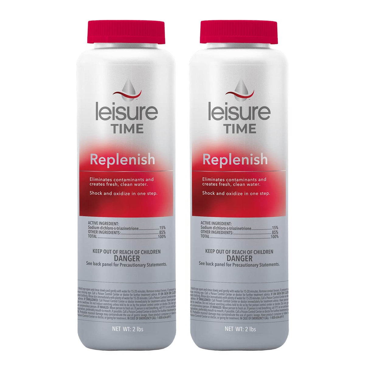 Leisure Time Spa Replenish bottle front view for easy dosing and storage