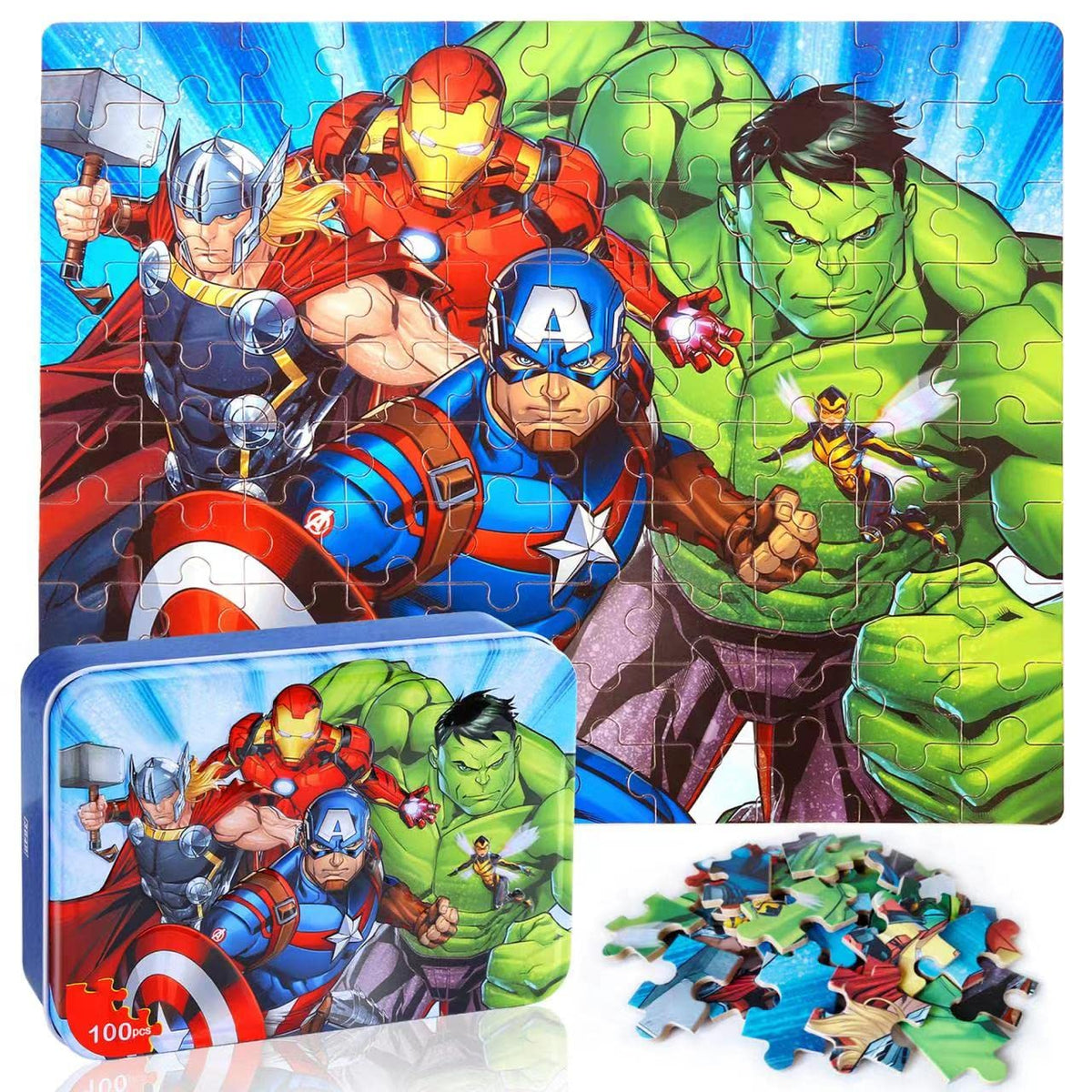 LELEMON kids puzzles in a metal box for easy storage and travel.