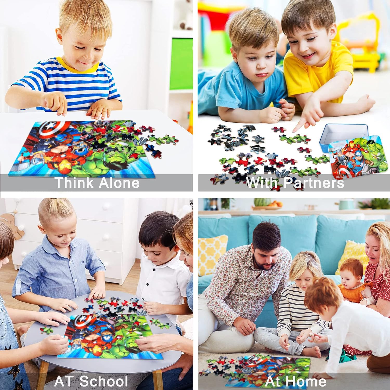 LELEMON metal storage tin helps keep puzzles neatly organized.
