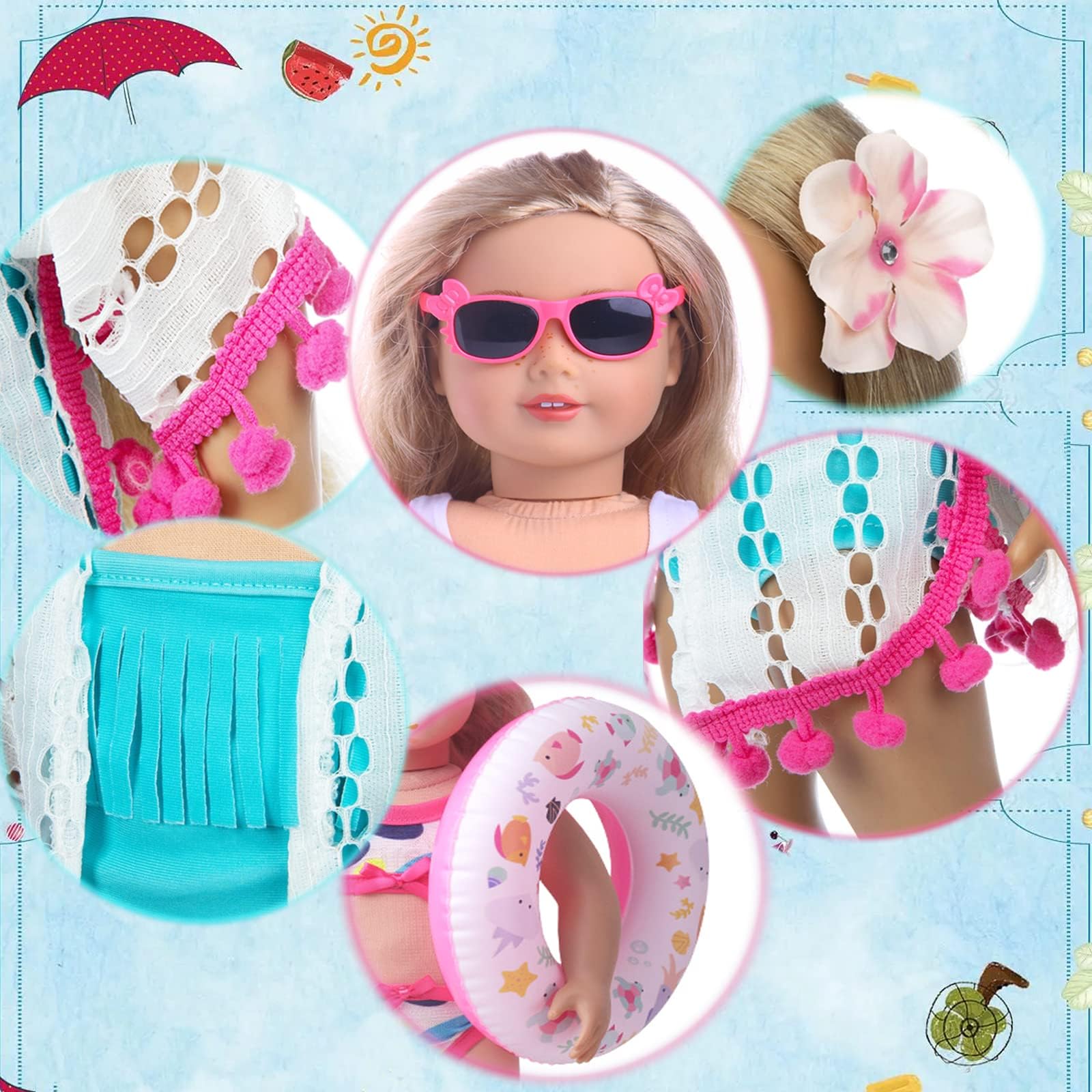 Lembani 18-inch doll headwear to complete outfits.