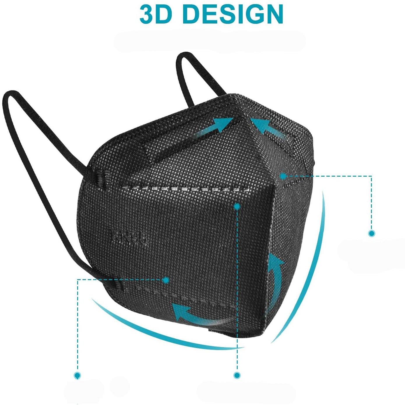 LEMENT black KN95 mask suitable for crowded indoor and outdoor settings.