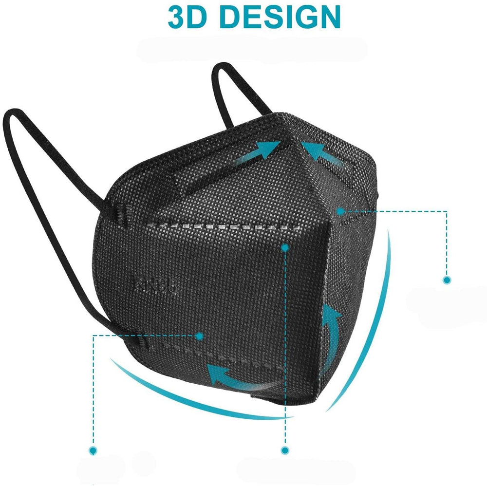 LEMENT black KN95 mask suitable for crowded indoor and outdoor settings.