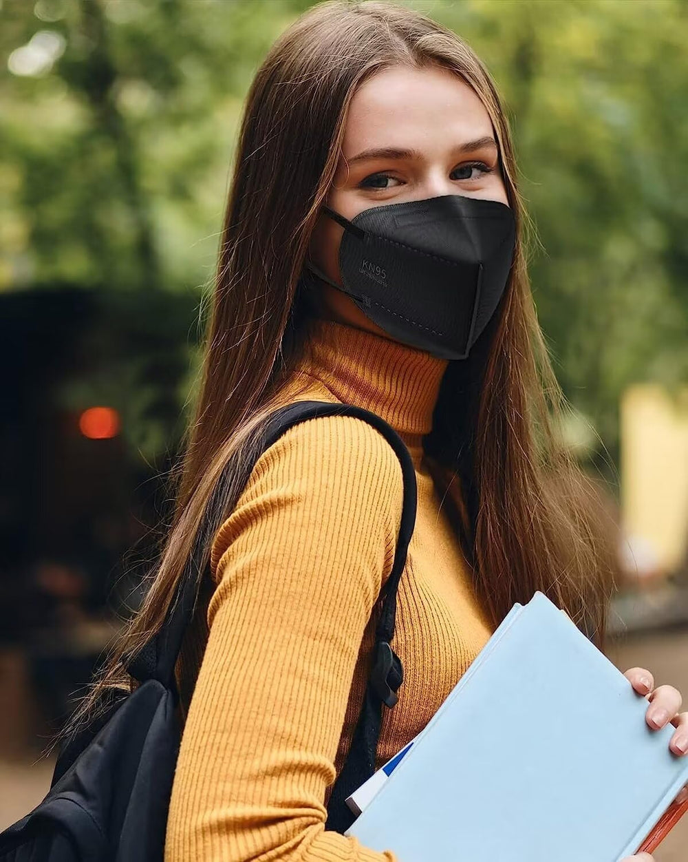 LEMENT KN95 mask black breathable structure for comfortable wear