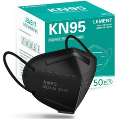 LEMENT KN95 mask black folded design for easy storage and portability