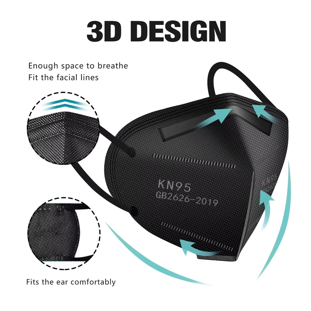 LEMENT KN95 mask black nose clip adjustable for a custom seal