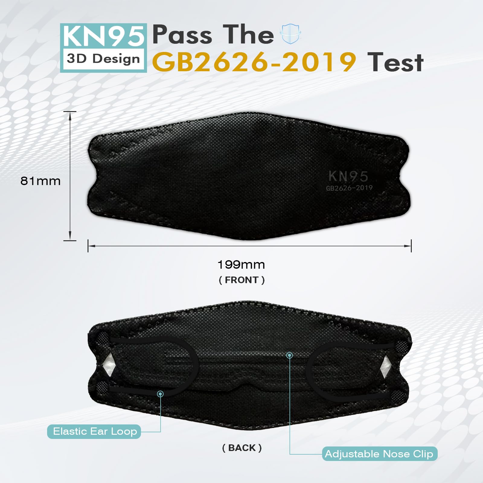 LEMENT KN95 mask packaging with clear usage instructions.