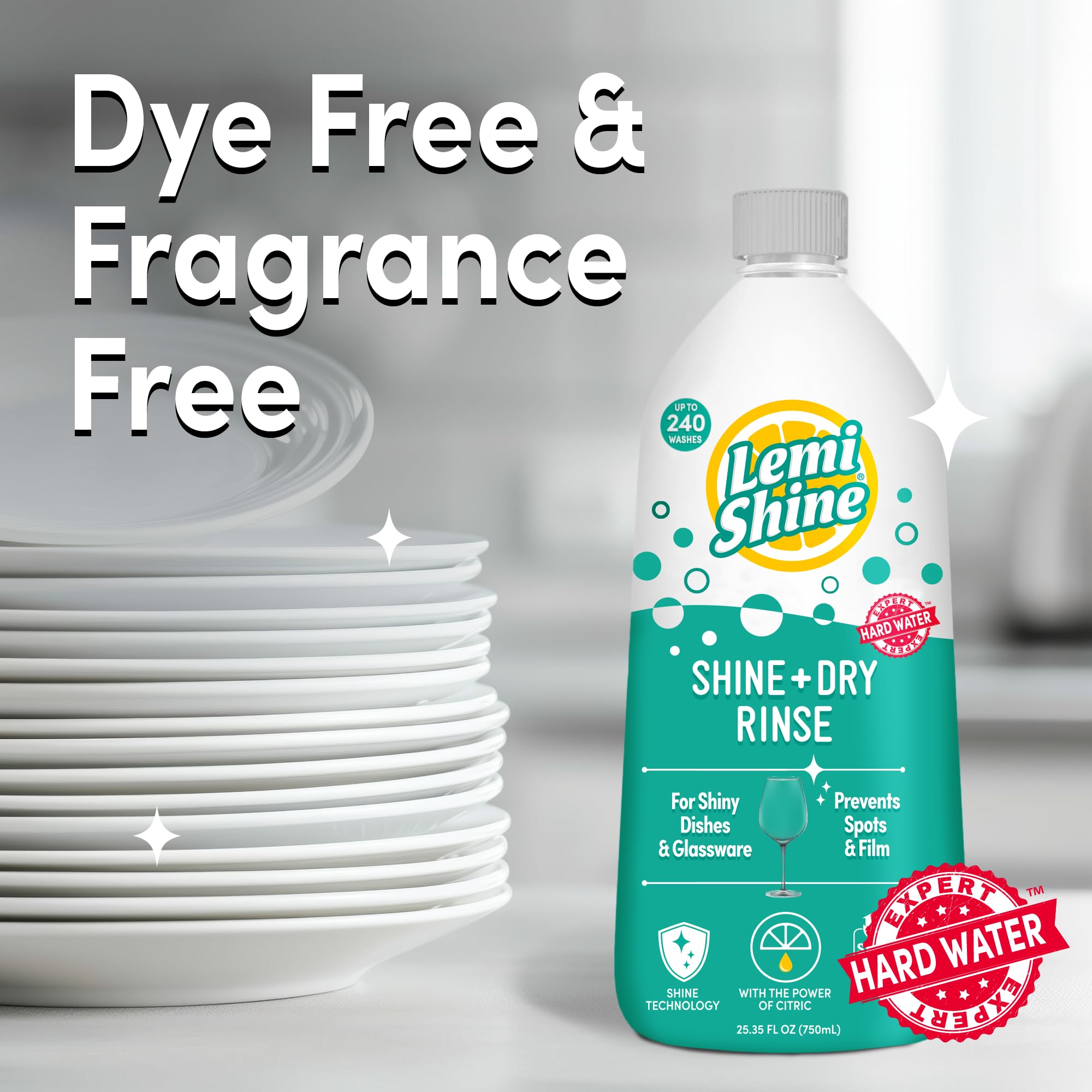 Citric acid powered formula from Lemi Shine Shine & Dry enables eco-friendly cleaning.