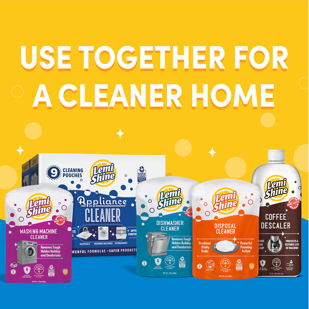 Lemi Shine product set on kitchen counter with clean appliance theme