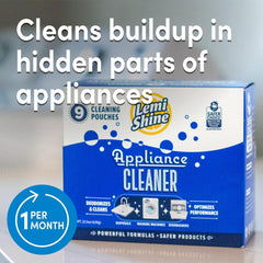Lemi Shine dishwasher cleaner powder removes hard water buildup on dishes
