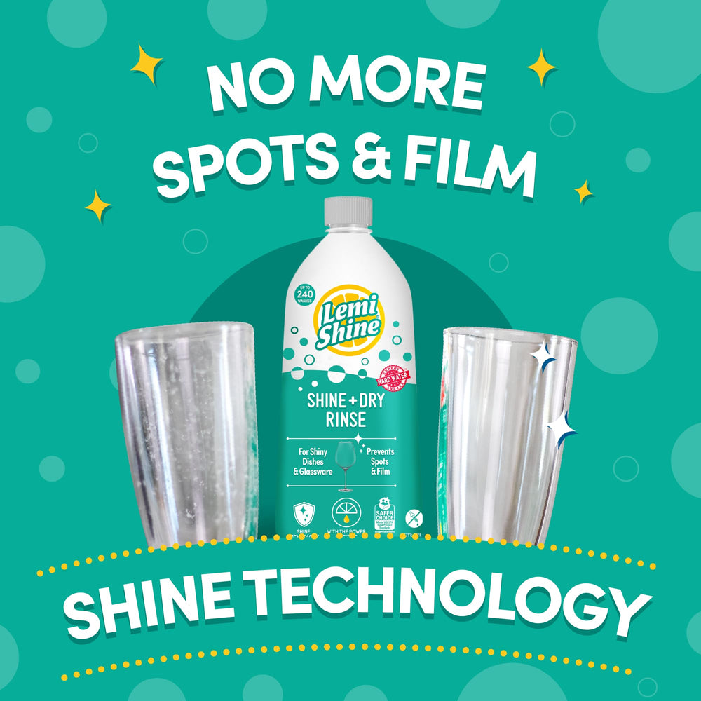 Lemi Shine Shine & Dry in dishwasher ready to deliver spot-free drying after wash.