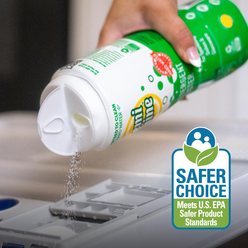 Lemi Shine dish detergent pods paired with booster for deeper clean