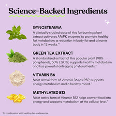 Lemme Burn ingredients panel shows plant-based, gluten-free formulation