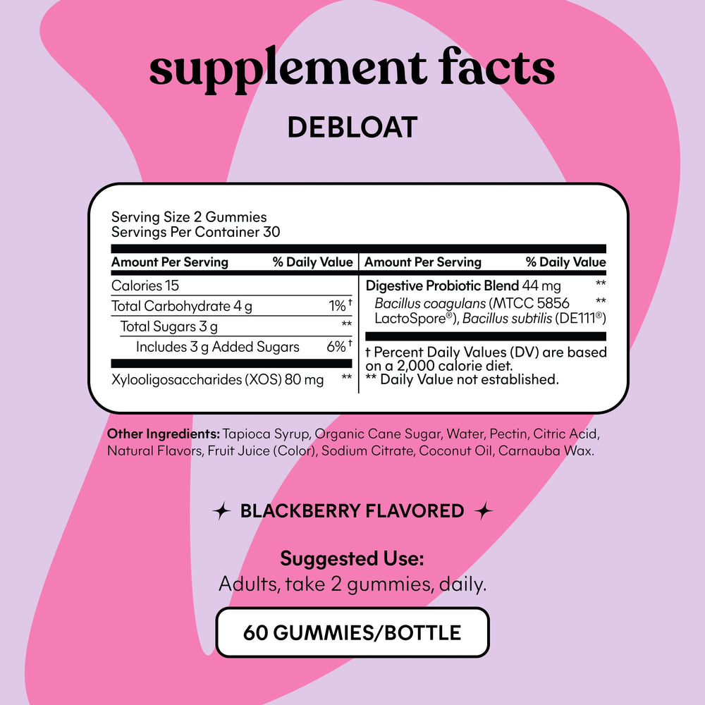 Ingredients panel shows prebiotic XOS for gut nourishment.