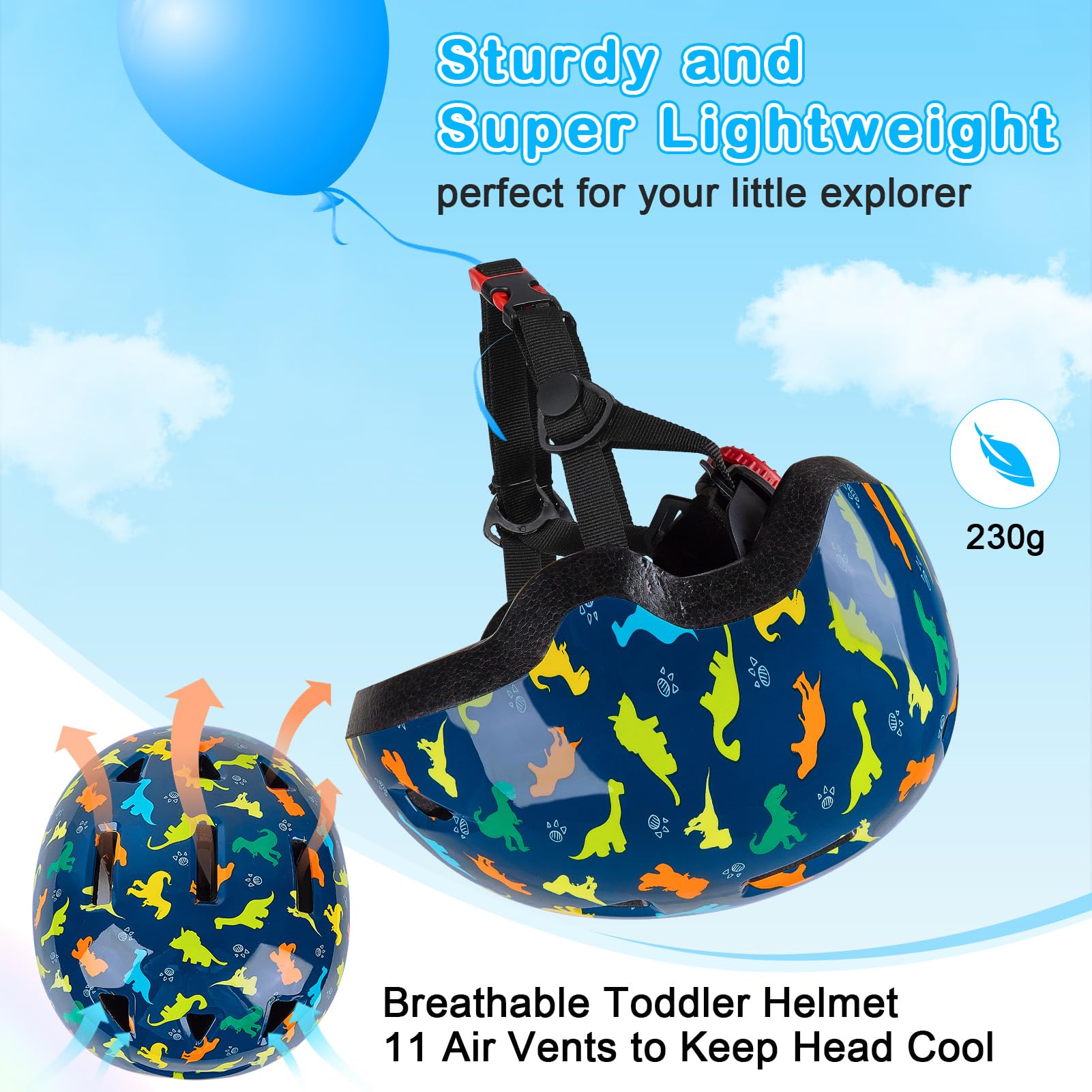 Lemmeko helmet with 11-vent system keeps heads cooler on warm days.