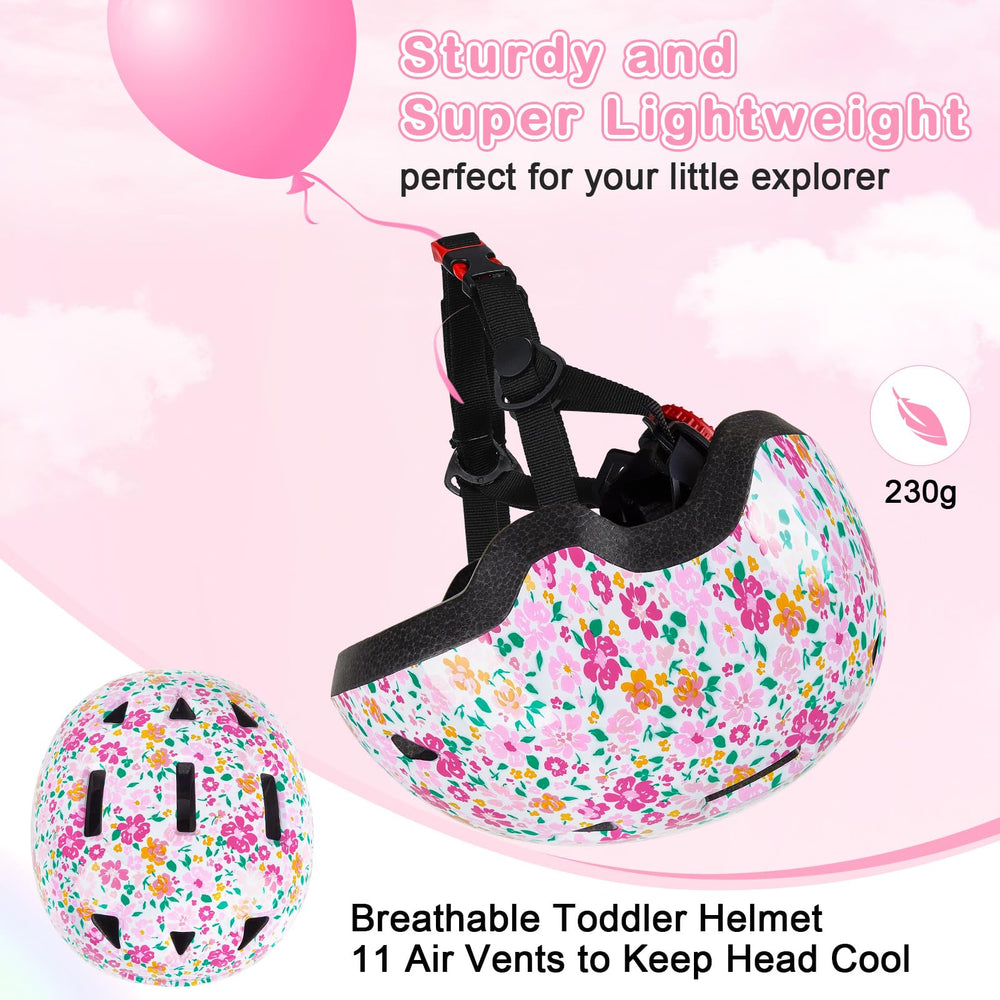Lemmeko toddler helmet featuring secure chin strap for safe wear.
