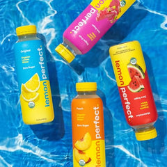 Lemon Perfect Peach & Watermelon bottle offering natural flavor and vitamin C
