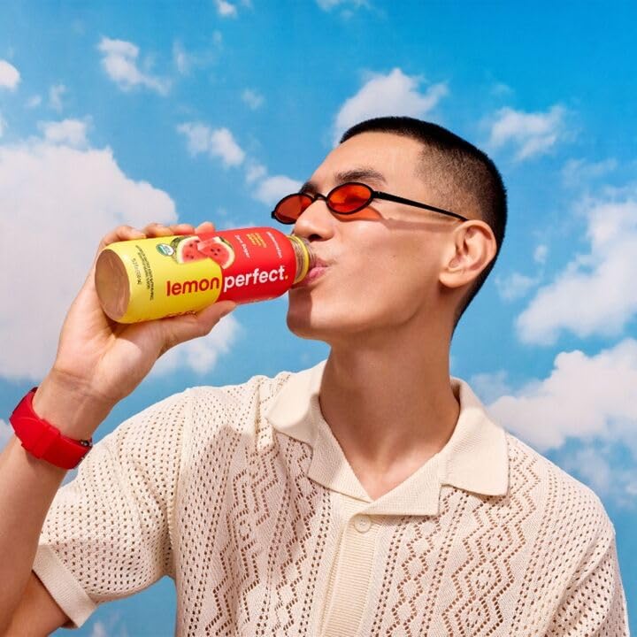 Lemon Perfect Watermelon label detail highlighting organic lemon and vitamin C.