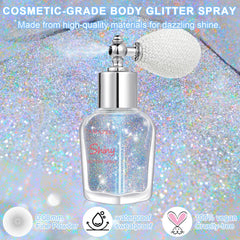 LemonSac Glint-Rainbow face highlighter spray creates multidimensional glow.