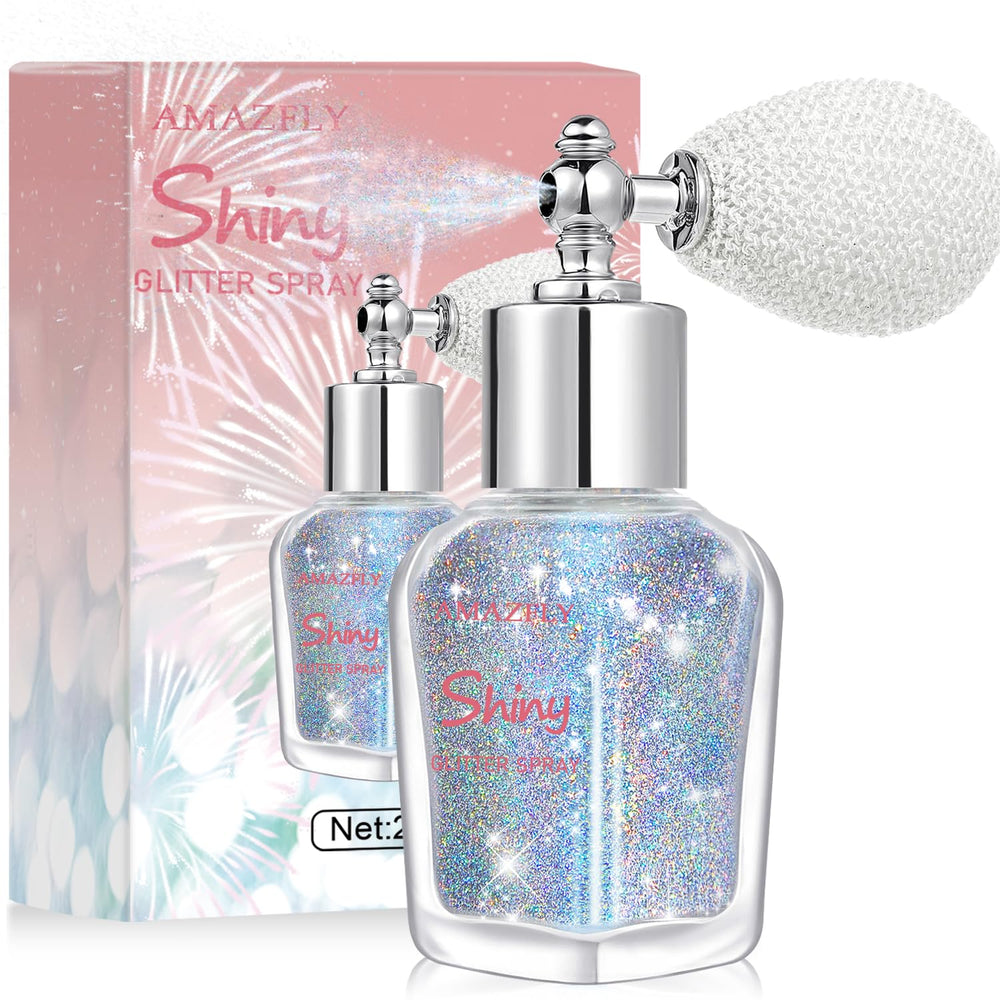 LemonSac Glint-Rainbow hair sparkle spray adds festival-grade shine.