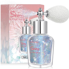 LemonSac Glint-Rainbow hair sparkle spray adds festival-grade shine.
