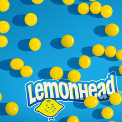 LEMONHEAD candy close-up showing bright lemony crunch and texture.