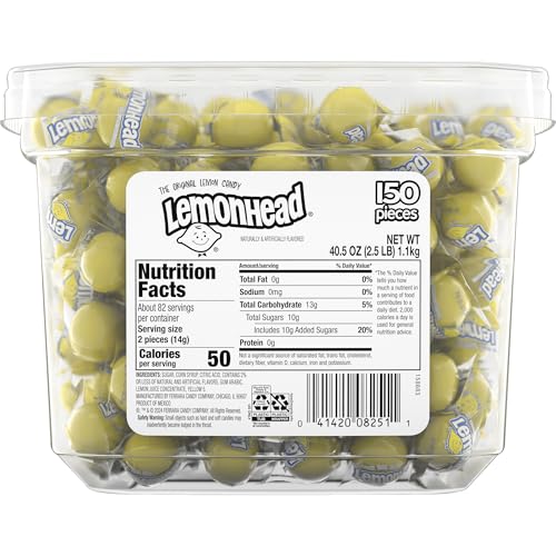 LEMONHEAD individually wrapped candies for easy sharing at work or parties.