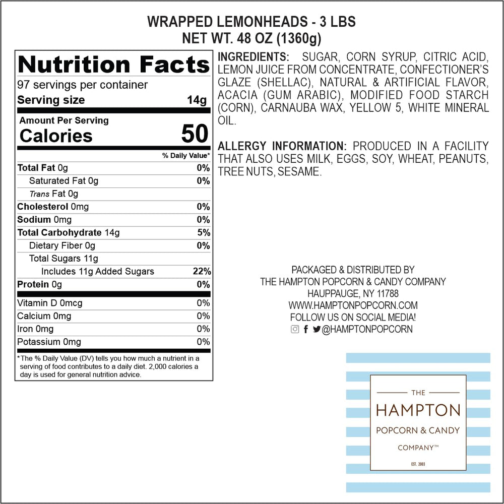 Lemonheads bulk candies packaging highlights value and quantity.
