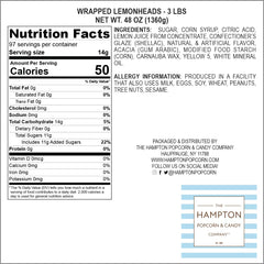 Lemonheads bulk candies packaging highlights value and quantity.