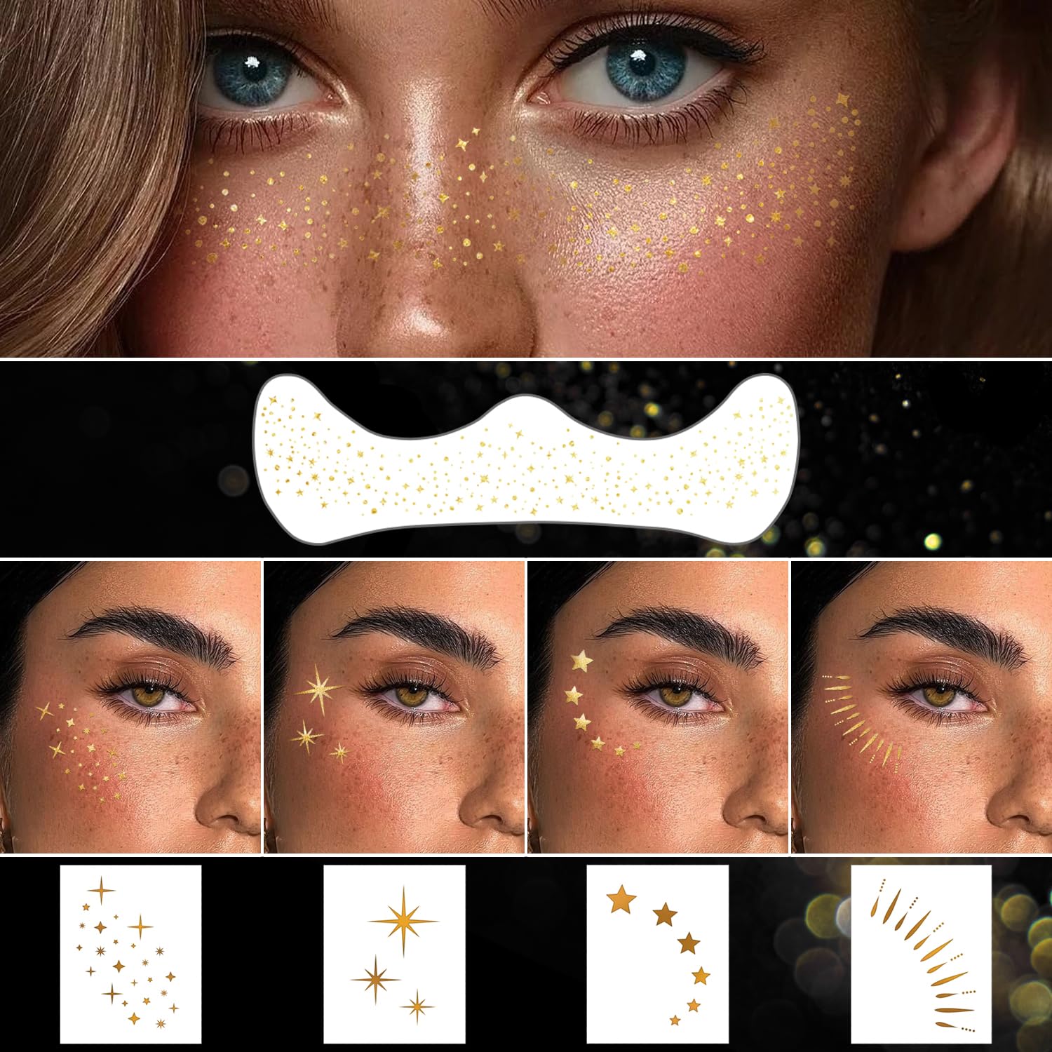 LemonSac sparkle freckle patches styled for glamorous or casual outfits