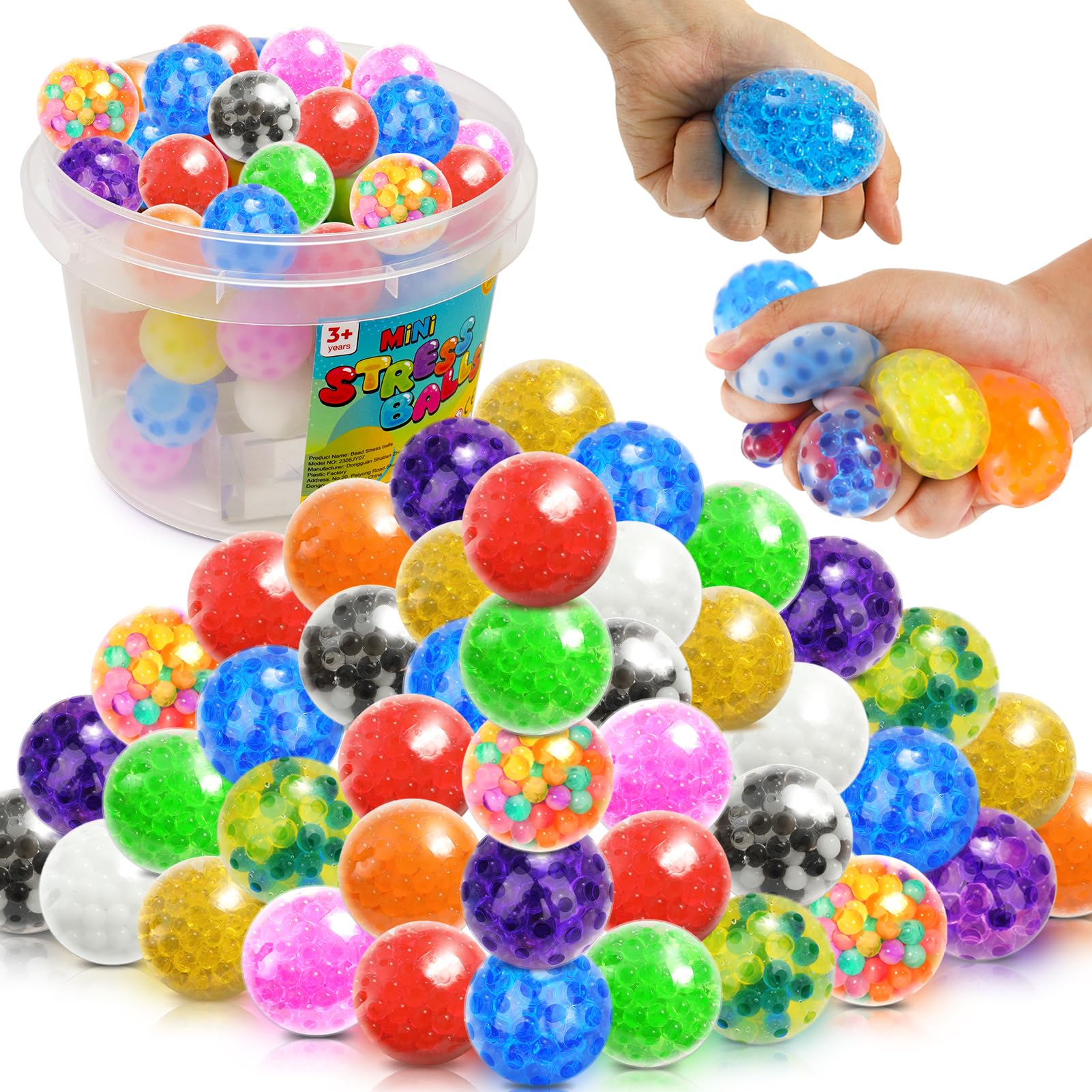 Lemostaar squishy stress balls 72-pack in bright colors for focus and calm